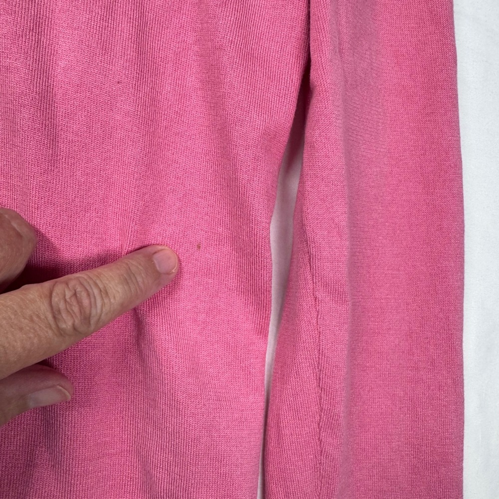 Vtg Michael Simon Sweater S Pink Silk Blend Bunny Rabbit Beaded Easter Y2K READ - Picture 6 of 13